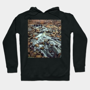 Long Exposure of a Stream in the Fall Hoodie